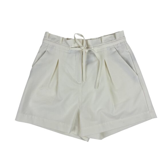 Kardashian Kollection Cream Shorts Womens Size S High-Waisted Pleated With Tie W - Picture 1 of 12